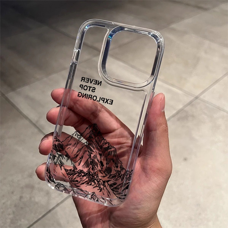 Apple Iphone 15 Pro Max - Never Exploring Mountain Line Art Phone